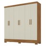 Guarda-roupa Casal 6 Portas 3 Gavetas Lancaster Cinamomo/off White - Rodial - 2