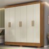 Guarda-roupa Casal 6 Portas 3 Gavetas Lancaster Cinamomo/off White - Rodial - 1