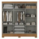 Ver imagem 4 de Guarda-roupa Casal 6 Portas 3 Gavetas Lancaster Cinamomo/off White - Rodial