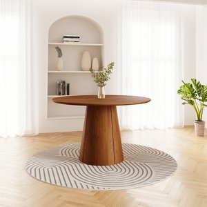 Mesa para Sala de Jantar Redonda Baobá Cabecasa Madeiramadeira