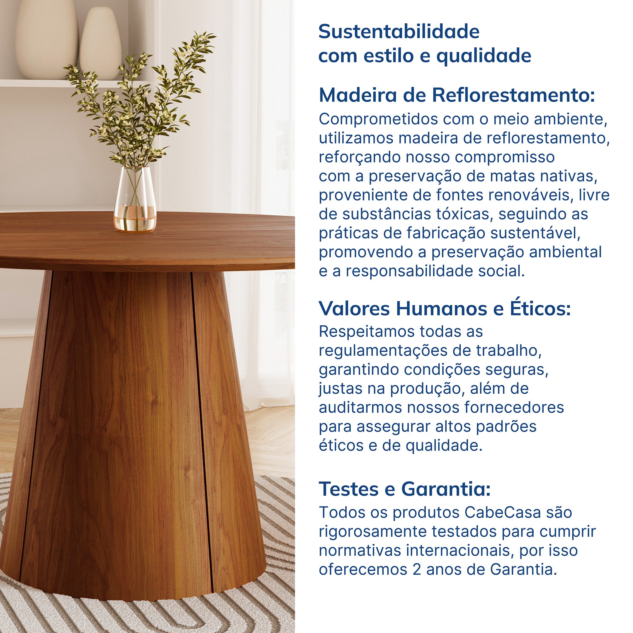 Mesa para Sala de Jantar Redonda Baobá Cabecasa Madeiramadeira - 9