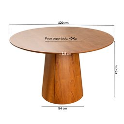 Mesa para Sala de Jantar Redonda Baobá Cabecasa Madeiramadeira - 2