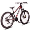 Bicicleta Aro 26 Quadro 13 Alumínio 21v Freio a Disco Mecânico Freeride Cinza/Vermelho - Dropp - 3