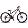Bicicleta Aro 26 Quadro 13 Alumínio 21v Freio a Disco Mecânico Freeride Cinza/Vermelho - Dropp - 1