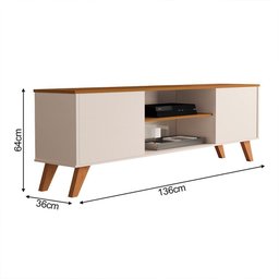 Rack para Sala Tv Bancada Aparador Helena Off White Ypê - 4