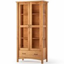 Ver imagem 2 de Cristaleira 2 Portas de Vidro e Buffet Aparador 156 Cm 100% Madeira Bella Castanho Fosco