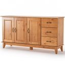 Ver imagem 6 de Cristaleira 2 Portas de Vidro e Buffet Aparador 156 Cm 100% Madeira Bella Castanho Fosco