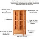 Ver imagem 4 de Cristaleira 2 Portas de Vidro e Buffet Aparador 156 Cm 100% Madeira Bella Castanho Fosco