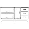 Cristaleira 2 Portas de Vidro e Buffet Aparador 156 Cm 100% Madeira Bella Castanho Fosco - 10