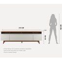 Ver imagem 3 de Rack Flynt Sala de Estar St 219cm Canella com Off White Fosco