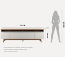 Ver imagem 3 de Rack Flynt Sala de Estar St 219cm Canella com Off White Fosco