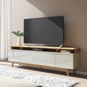 Ver imagem 1 de Rack Flynt Sala de Estar St 219cm Canella com Off White Fosco