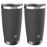 Kit 2 Copos Térmicos de Cerveja Parede Dupla Inox com Tampa 500ml Everest Soprano Cinza - 1