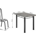 Ver imagem 3 de Conjunto Mesa Cozinha Granito 120cm 4 Cadeiras Aço Prata Atenas Matelado/Ocre