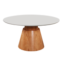 Ver imagem 1 de Mesa Redonda Perla Tampo de Vidro Off White 1,50m