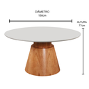 Ver imagem 2 de Mesa Redonda Perla Tampo de Vidro Off White 1,50m