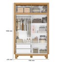 Ver imagem 4 de Guarda Roupa Flora Slim 2 Portas Correr 2 Gavetas MDP e MDF Branco Acetinado Qmovi