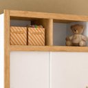 Ver imagem 5 de Guarda Roupa Flora Slim 2 Portas Correr 2 Gavetas MDP e MDF Branco Acetinado Qmovi
