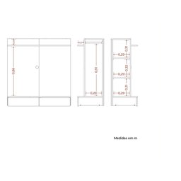 Closet com Painel Wave para Tv até 42' -albatroz - 5