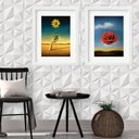 Ver imagem 1 de Kit 2 Quadros Flores Salvador Dalí - 60x48cm:madeira Preta
