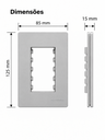 Ver imagem 4 de Placa + Suporte 4x2 3 Postos Infiniti Plus Níquel Margirius Cor:Níquel