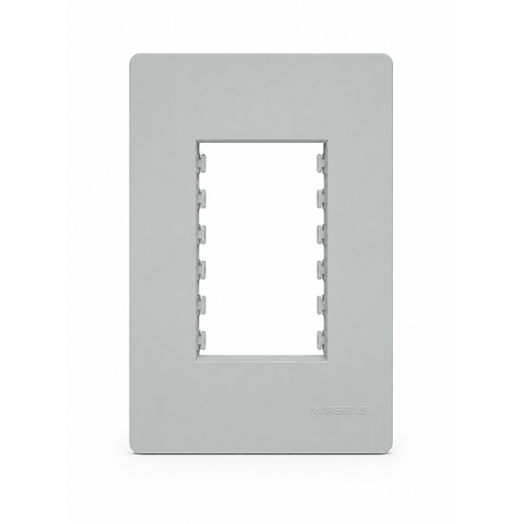 Placa + Suporte 4x2 3 Postos Infiniti Plus Níquel Margirius Cor:Níquel
