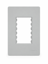 Ver imagem 1 de Placa + Suporte 4x2 3 Postos Infiniti Plus Níquel Margirius Cor:Níquel