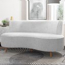 Ver imagem 1 de Sofá Living 3 Lugares 160cm Aang Pés Palito Bouclê Off Whiteg33 - Gran Belo