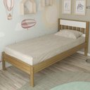 Ver imagem 2 de Cama de Solteiro para Colchão 88cm Amendoa Branco Cm8006 Tecno Mobili