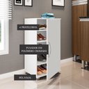 Ver imagem 3 de Armário Sapateira Multiuso Organizador Flávia 4 Prateleiras - Branco