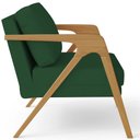Ver imagem 5 de Poltrona Decorativa Pietra com Estrutura de Madeira L02 Suede Verde Musgo - Lyam