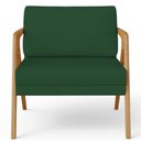 Ver imagem 6 de Poltrona Decorativa Pietra com Estrutura de Madeira L02 Suede Verde Musgo - Lyam