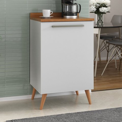Balcão para Cozinha 1 Porta 1 Prateleira Favorita Branco