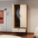 Ver imagem 7 de Armário Encanto 2 Portas com Gaveta e Pés Retrô - Cinamomo Off White - Madetec