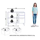Ver imagem 4 de Balcão de Cozinha 2 Portas 3 Gavetas 1 Prateleira Favorita Branco