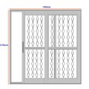 Ver imagem 2 de Porta de Correr de Aço 215x160cm Pantografica Grade Elo Ideal Crv Esquadrias