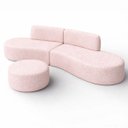 Ver imagem 2 de Sofá Estopar Virginia 2 Metros com Puff Bouclé para Sala