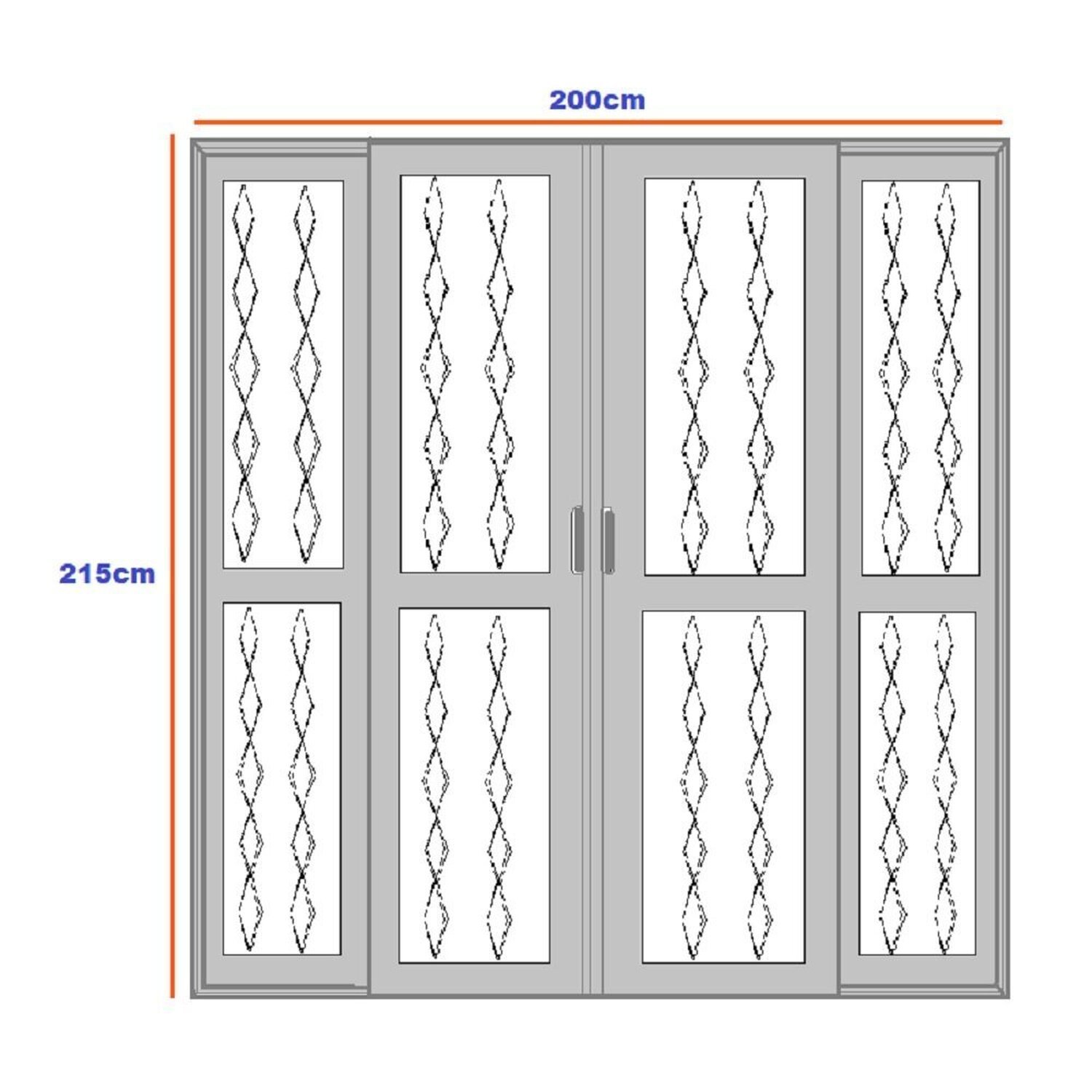 Porta de Correr de Aço 215x200cm Pantografica Grade Elo Ideal Crv Esquadrias - 2