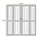 Ver imagem 2 de Porta de Correr de Aço 215x200cm Pantografica Grade Elo Ideal Crv Esquadrias