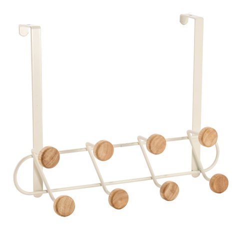 Cabideiro de porta multiuso 8 ganchos sem furar - Oikos