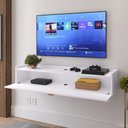 Ver imagem 3 de Rack Suspenso Home Classic New Pequeno Sala Estar Quarto Tv 32 Polegadas 1 Porta Puxador Concha