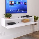 Ver imagem 4 de Rack Suspenso Home Classic New Pequeno Sala Estar Quarto Tv 32 Polegadas 1 Porta Puxador Concha