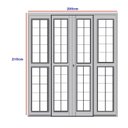 Ver imagem 2 de Porta de Correr de Aço 215x200cm Pantografica Grade Quadrada Ideal Crv Esquadrias