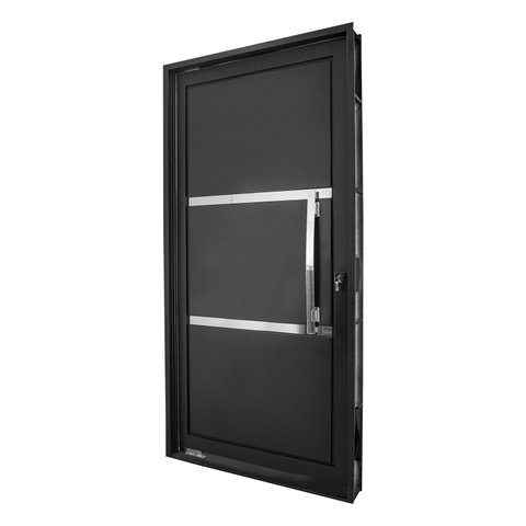 Porta de Aço Pivotante 219x108x14cm Ideal Crv Esquadrias Abertura Direita
