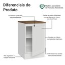 Ver imagem 3 de Balcão de Cozinha 50cm 1 Porta Branco Tampo Rustic Vik Madesa