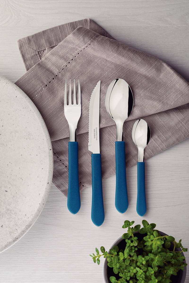 Faqueiro Inox 24pc Leme Azul Tramontina 23198/946 - 7