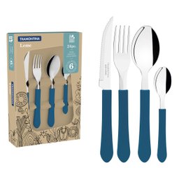 Faqueiro Inox 24pc Leme Azul Tramontina 23198/946 - 3