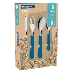Faqueiro Inox 24pc Leme Azul Tramontina 23198/946 - 4