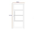 Ver imagem 2 de Porta de Aço Pivotante Social 217x105x12cm com Friso Abertura Direita Premium Yescasa Preto