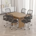 Ver imagem 3 de Mesa de Escritório Reunião 136cm Multimóveis Cr25337 Amêndoa